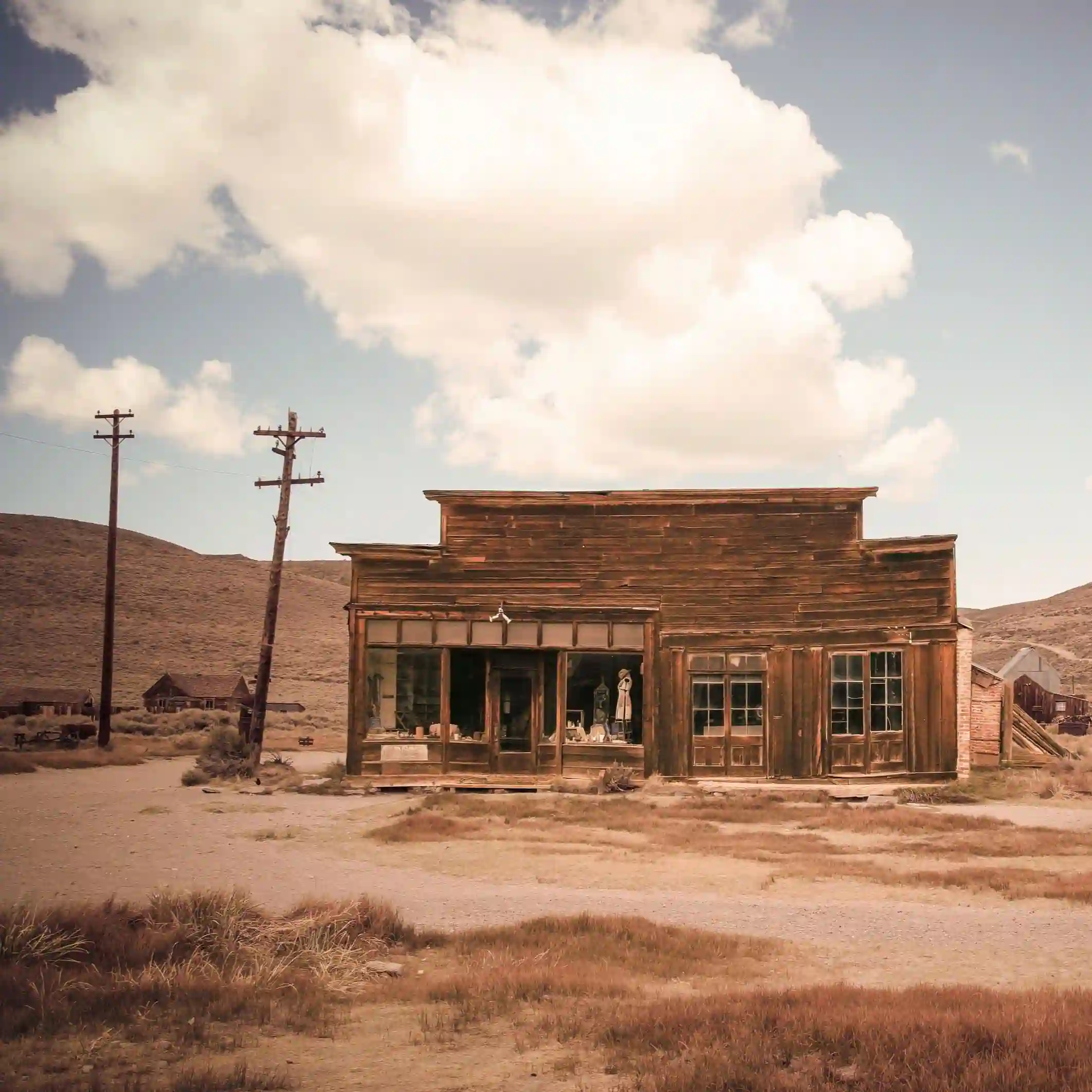 a building in a ghost town