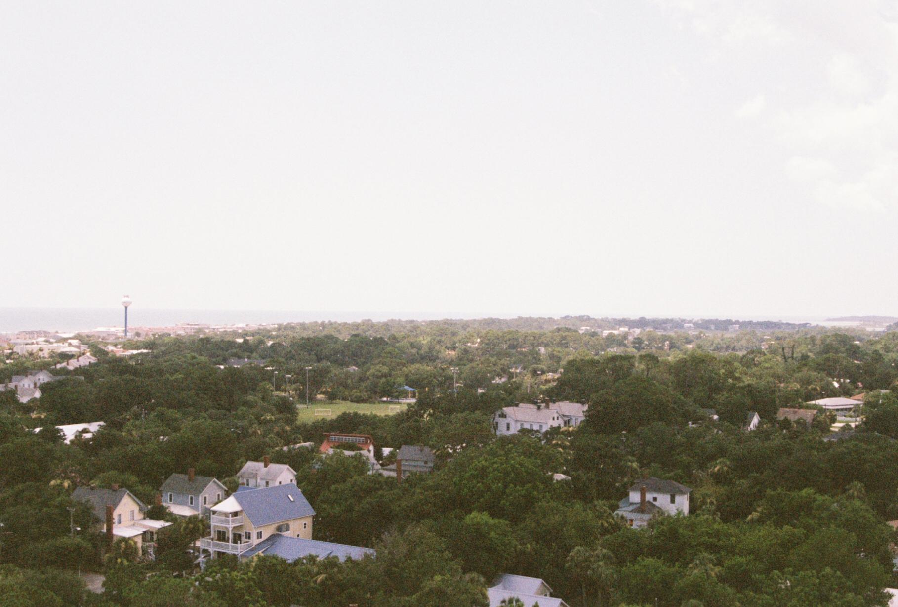 a bird's eye view of a small, southern town