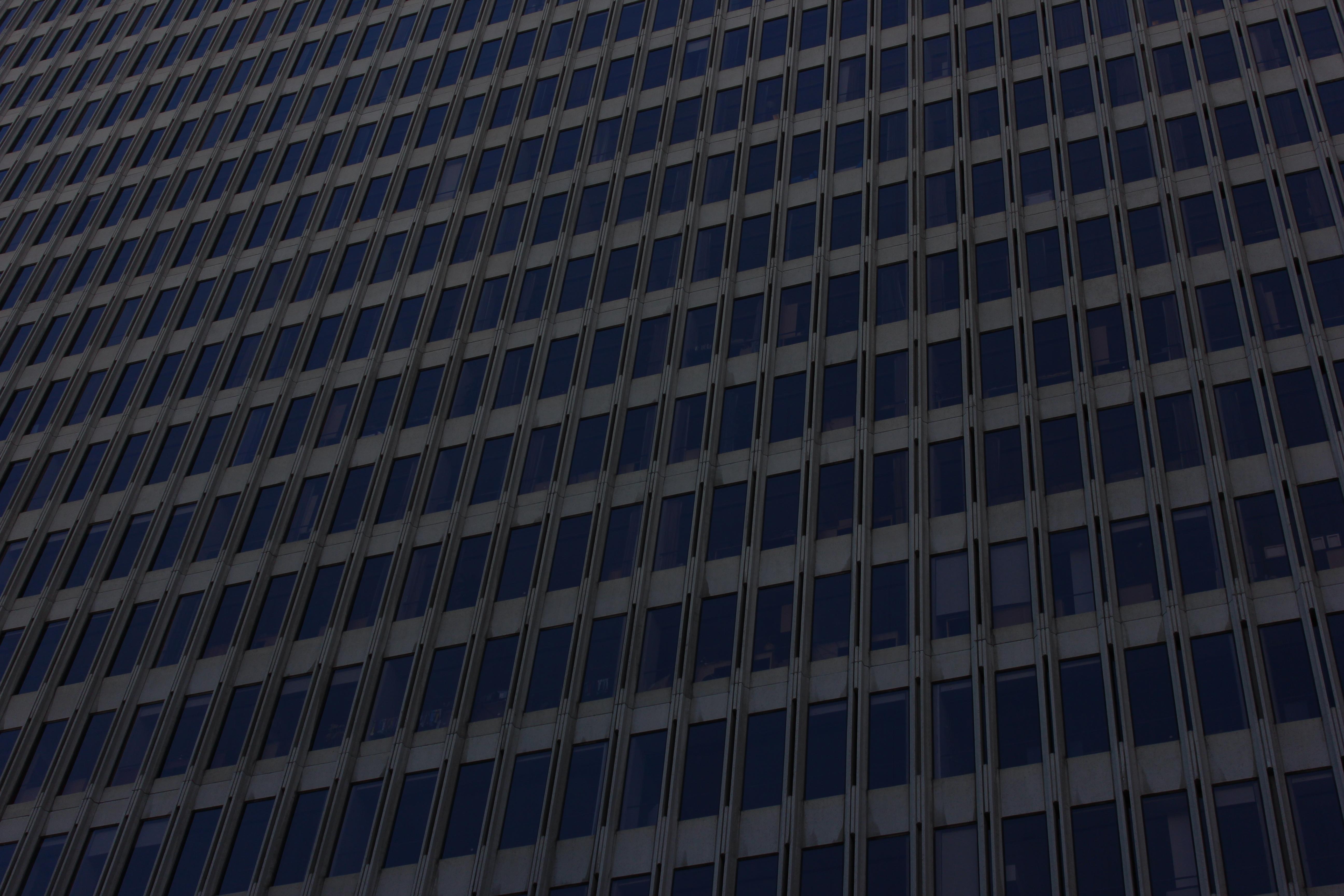 the side of a skyscraper with never-ending windows